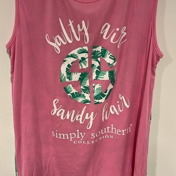 Simply Southern Salty Air Summer Beach Tank Shirt Small - Picture 3 of 5
